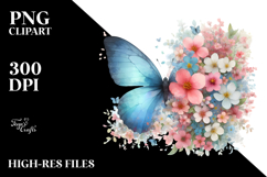 Butterfly Made of Spring Flowers PNG Product Image 2