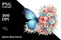Butterfly Made of Spring Flowers PNG Product Image 2