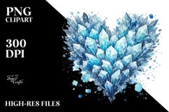 Blue Ice Heart PNG Product Image 2