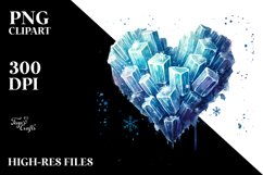 Blue Ice Heart PNG Product Image 2
