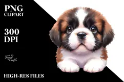 Cute Baby Saint Bernard PNG Product Image 2