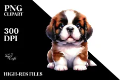 Crazy-Eyed Watercolor Saint Bernard PNG Product Image 2