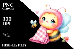 Colorful Baby Bee with Blanket, PNG Product Image 2