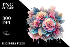 Abstract Glossy Diamond Begonia PNG Product Image 2