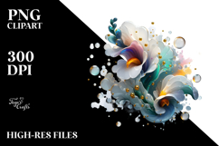 Abstract Snapdragon Watercolor Splash PNG Product Image 2