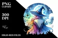 a Vibrant Witch from Behind inspired by PNG Product Image 3