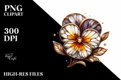 Detailed Stained Pansy | Sublimation | Clipart Product Image 1