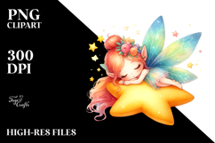 Colorful Fairy Napping on Star Product Image 2