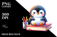 Colorful Penguin on Book Product Image 2