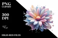 Abstract Pastel Glossy Daisy | Sublimation | PNG Clipart Product Image 3