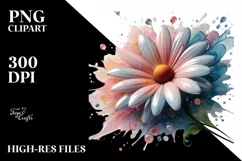 Abstract Pastel Glossy Daisy | Sublimation | PNG Clipart Product Image 3