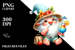 Whimsical Gnome Drinking Cocktail PNG Product Image 2