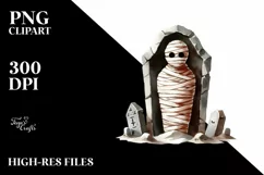 Watercolor Simple Haloween Mummy's Tomb | Sublimation | Product Image 3