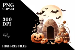 Watercolor Simple Haloween Mummy's Tomb | Sublimation | Product Image 3