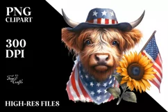 Shy Highland Cow Portrait Sublimation Clipart Product Image 1