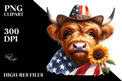 Caricature-Like Highland Cow Portrait Wearing | Sublimation Product Image 3