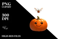 Funny Pumpkin Digital Painting PNG Product Image 2