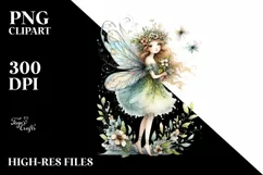 Detailed Whimsical Fairy Watercolor Product Image 1