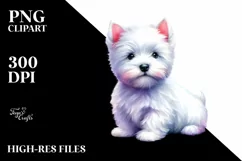 Vibrant Cute West Highland White Terrier | Clipart Product Image 1