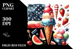 Vintage Ice Cream Sticker for Summer Sublimation Clipart Product Image 1