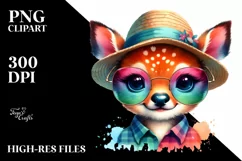 Colorful Baby Deer Clipart PNG Product Image 3