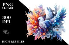 Ice Bird with Ice Flowers PNG Product Image 1