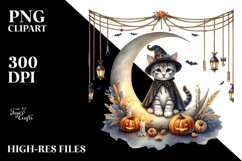 Kitten Halloween Half Moon PNG Product Image 2