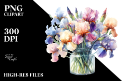 Jar with Iris | Clipart Product Image 2