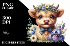 Cute Baby Highland Cow Watercolor Product Image 3