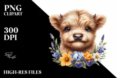 Cute Baby Highland Cow Watercolor Product Image 3