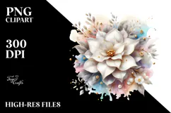 Abstract Gardenia Golden Insertions PNG Product Image 2