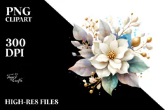 Gardenia Watercolor Splash, PNG Product Image 2