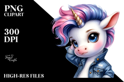 Cute Baby Unicorn with Jeans, High-Res PNG Product Image 2