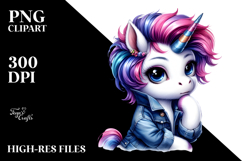 Cute Baby Unicorn with Jeans, High-Res PNG Product Image 2