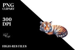 Vibrant Watercolor Pastel Tiger Sleeping on Moon with Product Image 2