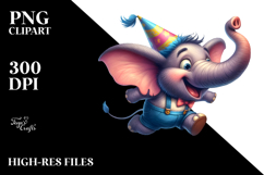 Exaggerated Elephant with Party Hat PNG Product Image 2