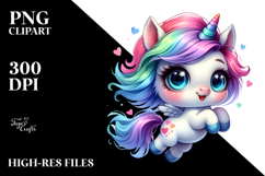 Vibrant Drawing of Baby Unicorn PNG Product Image 2
