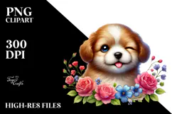 Winking Puppy Digital Painting, PNG Product Image 2