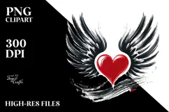 Heart with Wings, Simple Design, PNG Product Image 2