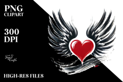 Heart with Wings, Simple Design, PNG Product Image 2