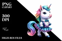 Colorful Baby Unicorn Dancer PNG Product Image 1