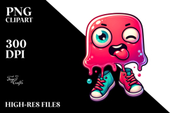 Funny Jelly Monster with Two Different Shoes PNG Product Image 2
