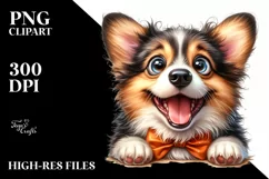 Crazy Watercolor Funny Corgi | Sublimation | Clipart Product Image 3