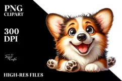 Crazy Watercolor Funny Corgi | Sublimation | Clipart Product Image 3