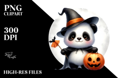 Cute Baby Panda Dressed for Halloween, Transparent PNG Product Image 2
