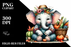 Quirky Colorful Elephant Basket Watercolor Product Image 3