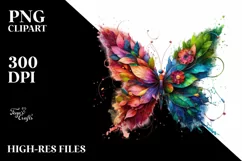 Abstract Vibrant Butterfly made of , PNG Product Image 3