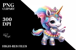 Colorful Baby Unicorn Dancer PNG Product Image 1