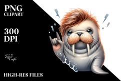 Energetic Baby Walrus Rocker Look PNG Product Image 2