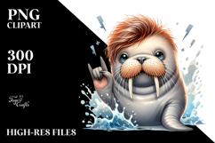 Energetic Walrus Rocker PNG Product Image 2